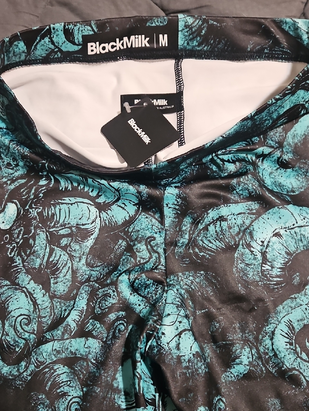 NWT BlackMilk Teal Octopus Tentacle Print Leggings